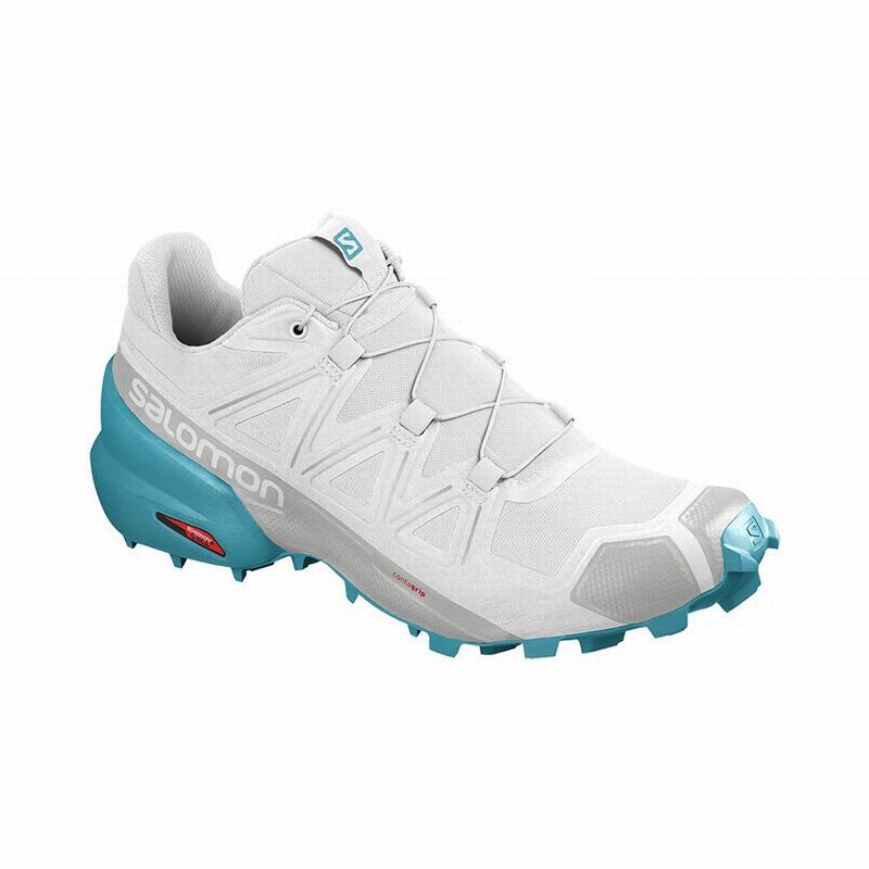 Chaussures De Trail Running Salomon Femme Blanche - Salomon SPEEDCROSS 5 - France (3692-PAYVX)